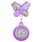 Fako® - Verpleegstershorloge - 3D Roller - Vlinder Paars, Verzenden, Nieuw