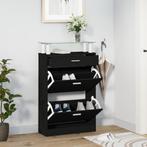 vidaXL Schoenenkast 63x24x104 cm bewerkt hout zwart, Huis en Inrichting, Verzenden, Nieuw