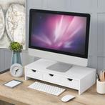 [en.casa] Monitorstandaard Ruovesi verhoger 12x51x25 cm wit, Verzenden, Nieuw in verpakking