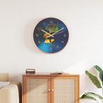 vidaXL Wandklok Ø29,5 cm polystyreen en glas goudkleurig en, Huis en Inrichting, Woonaccessoires | Klokken, Verzenden, Nieuw