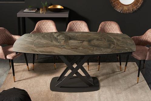 Uitschuifbare eettafel INCEPTION 130-190cm taupe keramiek, Huis en Inrichting, Tafels | Eettafels, Ophalen of Verzenden