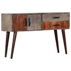 vidaXL Wandtafel 120x35x75 cm massief ruw mangohout grijs, Huis en Inrichting, Tafels | Bijzettafels, Verzenden, Nieuw, 60 cm of meer