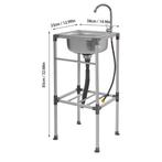 Vrijstaande RVS spoelbak met kraan en stabiel frame, Verzenden, Nieuw