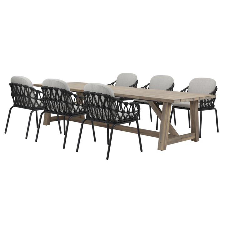 Matera Ravello dining tuinset 250x100xH76 cm 7 delig, Tuin en Terras, Tuinsets en Loungesets, Nieuw, Ophalen of Verzenden