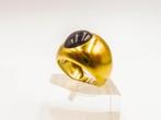 Ring - 18 karaat Geel goud Granaat, Sieraden, Tassen en Uiterlijk, Antieke sieraden