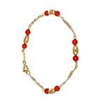 Armband - 18 karaat Geel goud Koraal, Sieraden, Tassen en Uiterlijk, Armbanden, Nieuw