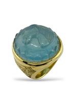 Ring - 18 karaat Geel goud, 18K gouden ring met grote, Nieuw