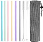 Fako Bijoux® - Siliconen Rietjes Set Pastel - 6 Herbruikbare, Huis en Inrichting, Verzenden, Nieuw