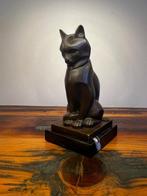 Beeld, “Staring Cat” - 17 cm - Brons, Marmer, Antiek en Kunst