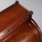 Groot mahonie trommel- of Cilinderbureau ca1860 rijk ingele, Ophalen of Verzenden