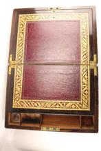Bureau - Hout, Leder, Messing - Victoriaanse schrijfdoos