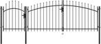 VidaXL tuinhek - lengte 4 meter - met poort en hek - zwart, Verzenden, Nieuw