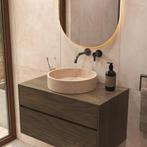 Salenzi Travertin Light Waskom 40x40x10cm Opbouwmodel, Ophalen of Verzenden, Nieuw, Overige typen