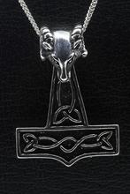 Zilveren Hamer van Thor met Ram ketting hanger - groot, Nieuw, Verzenden