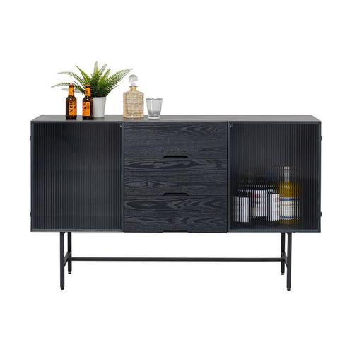 *WOONWINKEL* Kare Design San Diego Ribbelglas Dressoir Met L, Huis en Inrichting, Kasten | Dressoirs, Nieuw, Verzenden
