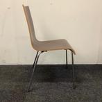 Tweedehands kantinestoel, stapelstoel, bruin - chroom, Huis en Inrichting, Stoelen, Ophalen of Verzenden, Gebruikt, Eén