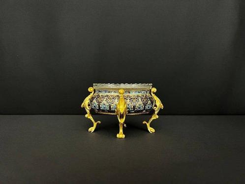 Tafelmiddenstuk - Verguld brons - Vaas en emaillering, Antiek en Kunst, Antiek | Meubels | Stoelen en Banken