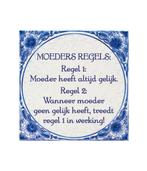 Delfts Blauw Tegel Moeders Regel 14,5cm, Verzenden, Nieuw