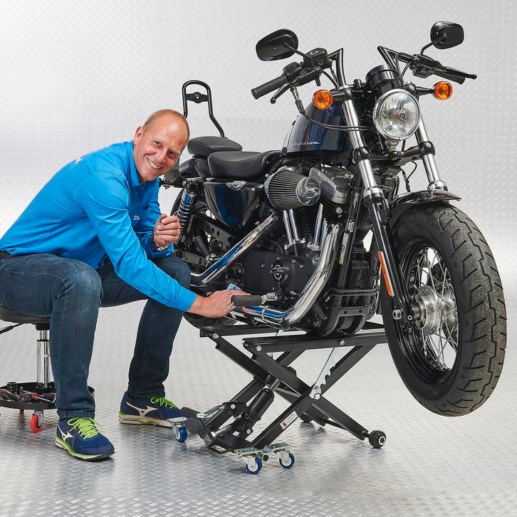 Datona Motorlift Harley met poetskruk - Datona - Zwart, Motoren, Onderdelen | Merk-onafhankelijk, Nieuw, Ophalen of Verzenden