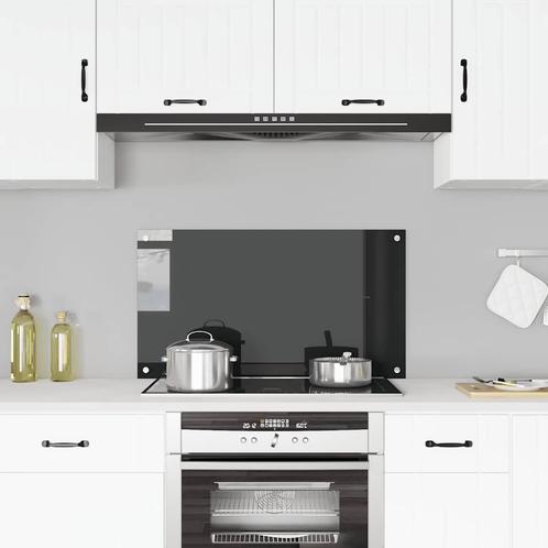 vidaXL Spatscherm keuken 90x50 cm gehard glas zwart, Huis en Inrichting, Keuken | Keukenbenodigdheden, Nieuw, Verzenden