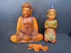 Drie Boeddhistische beelden - Beeld - Azië (Zonder