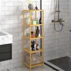 Bamboe staande opbergrek met 5 legplanken 140x33x33cm, Huis en Inrichting, Verzenden, Nieuw