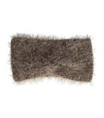 Haarband Twist Fluffy Knitted 12cm Bruin, Verzenden, Nieuw