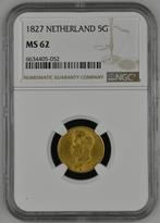 Gouden Willem I 5 gulden 1827 Utrecht MS62 NGC, Postzegels en Munten, Munten | Nederland, Verzenden, 5 gulden, Goud, Koning Willem I