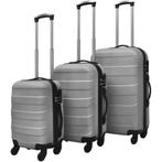 vidaXL 3-delige Kofferset hard 45,5/55/66 cm zilverkleurig, Verzenden, Nieuw