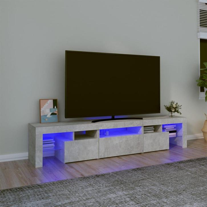vidaXL Tv-meubel met LED-verlichting 200x36,5x40 cm, Huis en Inrichting, Kasten | Televisiemeubels, 25 tot 50 cm, Nieuw, Overige houtsoorten