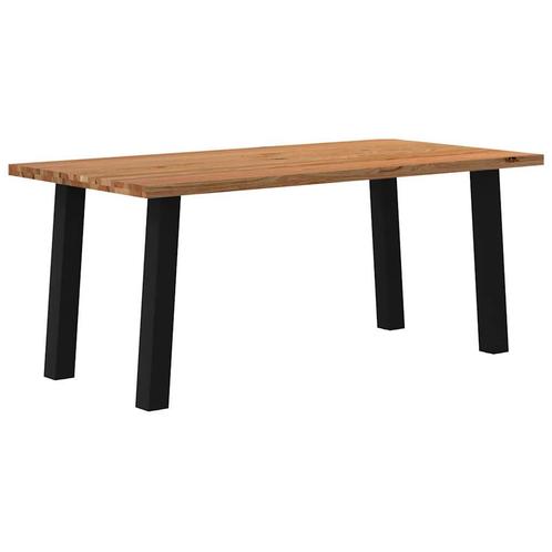 vidaXL Eettafel rechthoekig 180x90x74 cm massief eikenhout, Huis en Inrichting, Tafels | Eettafels, Nieuw, Verzenden
