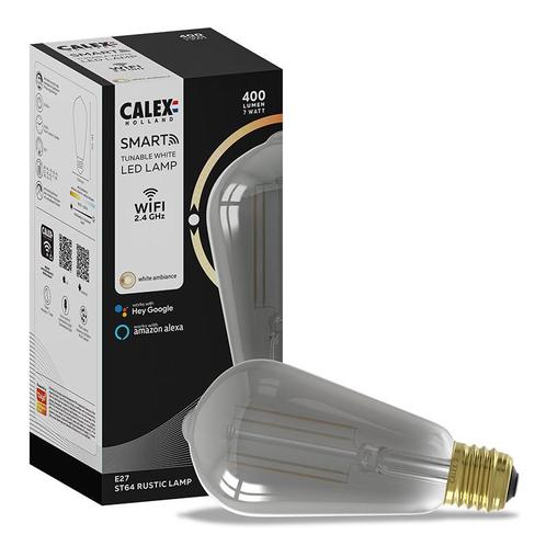 Calex Smart LED Lamp Edison Titanium E27 7W 400lm ST64, Huis en Inrichting, Lampen | Losse lampen, Ophalen of Verzenden