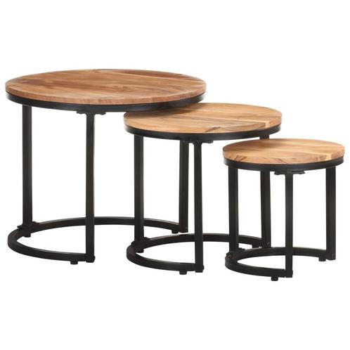Industriele Bijzettafels Acacia - | Retourdeal | 35% Korting, Huis en Inrichting, Tafels | Bijzettafels, Minder dan 45 cm, Minder dan 55 cm