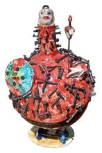 Figuur - Il cavaliere ceramico dal lungo collo - Keramiek