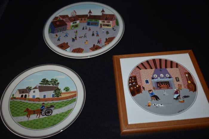 Villeroy & Boch - Gérard Laplau - Bord (3) - Décor Naif -, Antiek en Kunst, Antiek | Meubels | Tafels