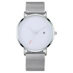 Fako® - Horloge - Mesh - Chicago - Ø40mm - Zilver/Wit, Sieraden, Tassen en Uiterlijk, Verzenden, Nieuw