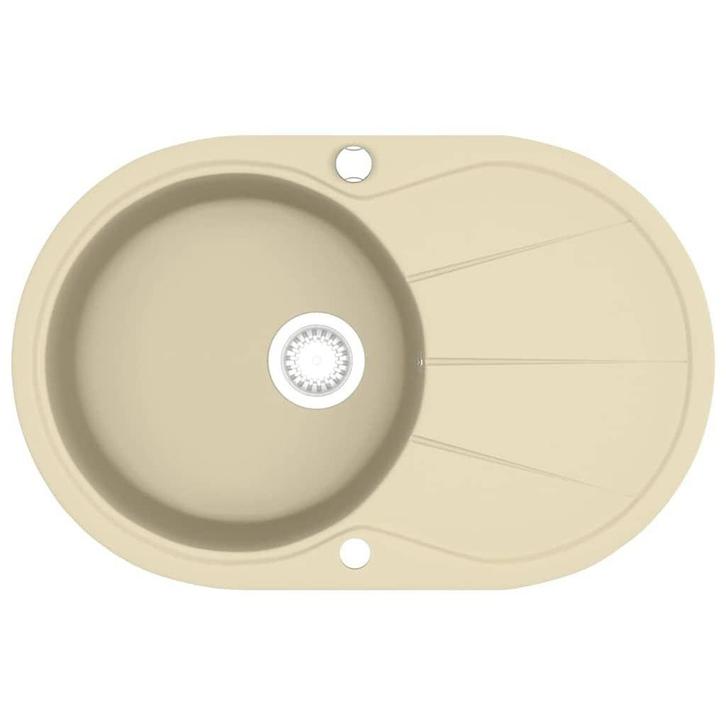 Gootsteen Graniet Beige: Super Deal! Tweedekansje OP=OP, Doe-het-zelf en Verbouw, Sanitair, Nieuw, Steen, Wastafel, Ophalen of Verzenden