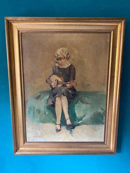 Albert Mulder (1889-1987) - Gitaarspeelster, Antiek en Kunst, Kunst | Schilderijen | Klassiek