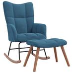 Schommelstoel met Voetenbank Blauw - OP=OP - Topdeal!, Huis en Inrichting, Stoelen, Ophalen of Verzenden, Nieuw, Blauw, Chique en elegant ontwerp, modern tintje