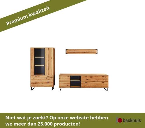 MCA Arezzo woonkamer combinatie 2 houtmateriaal/antraciet, Huis en Inrichting, Kasten | Dressoirs, Nieuw, Overige materialen, Ophalen of Verzenden