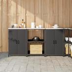 vidaXL Keukenopslag set 3 pcs Zwart 180 x 50 x 92 cm, Huis en Inrichting, Keuken | Keukenelementen, Verzenden, Nieuw, Zwart