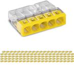 WAGO - Lasklem - 5 Polig - 0.5-2.5mm2 - Geel - 100 Stuks, Doe-het-zelf en Verbouw, Ophalen of Verzenden, Nieuw