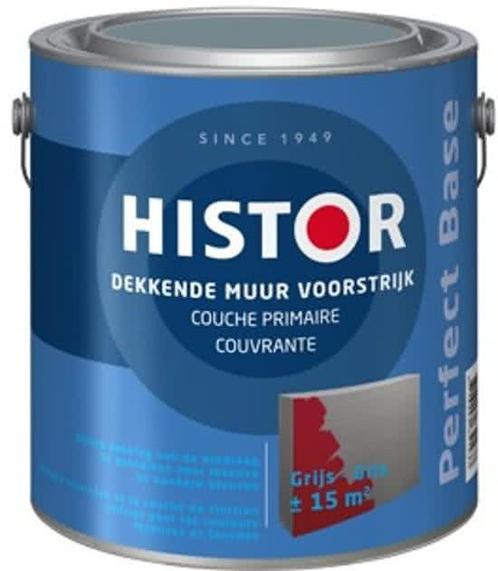Histor Perfect Base Dekkende Muur Voorstrijk 2,5 liter -..., Doe-het-zelf en Verbouw, Verf, Beits en Lak, Verf, Grijs, Nieuw, Ophalen of Verzenden