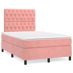 vidaXL Boxspring met matras fluweel roze 120x190 cm, Huis en Inrichting, Slaapkamer | Bedden, Verzenden, Nieuw, 190 cm of minder