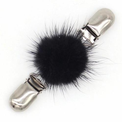 Fako Bijoux® - Vestsluiting - Vestclip - Bontje - Zwart, Sieraden, Tassen en Uiterlijk, Broches, Verzenden