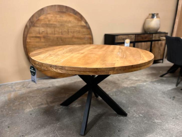 Eetkamertafel Wehl | Mangohout | Rond | Verschillende maten, Huis en Inrichting, Tafels | Eettafels, 100 tot 150 cm, 100 tot 150 cm