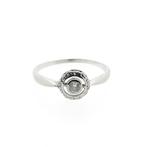 Vintage witgouden solitair ring met diamant | 0,07 ct., Sieraden, Tassen en Uiterlijk, Ringen, Goud, Met edelsteen, Gebruikt, Ophalen of Verzenden