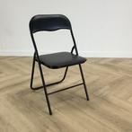 complete set van 10 klapstoelen / kantinestoelen, zwart, Huis en Inrichting, Ophalen of Verzenden, Gebruikt, Zwart, Leer