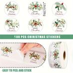 Sluitstickers grotere kerstetiketten merry christmas hulst, Hobby en Vrije tijd, Ophalen of Verzenden, Nieuw