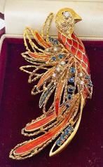 Broche - 18 karaat Geel goud Saffier - Diamant, Sieraden, Tassen en Uiterlijk, Antieke sieraden